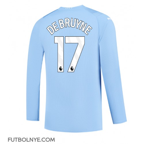 Camiseta Manchester City Kevin De Bruyne #17 Primera Equipación 2023-24 manga larga